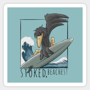 Stoked, Beaches! Surfer Crow Raven Surfing On Japan Wave Magnet